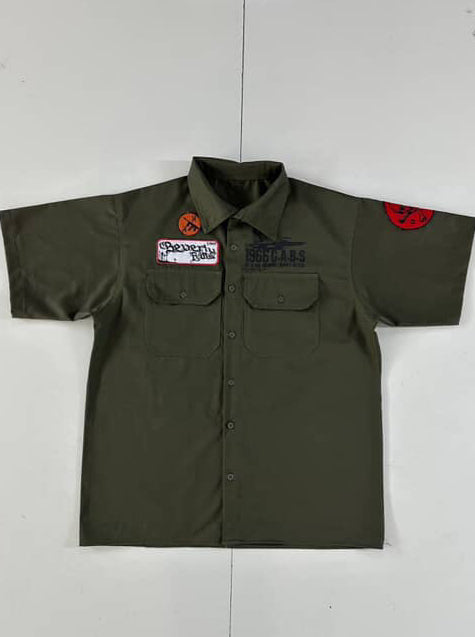 G.A.B.S  Army Green Collar Button Up